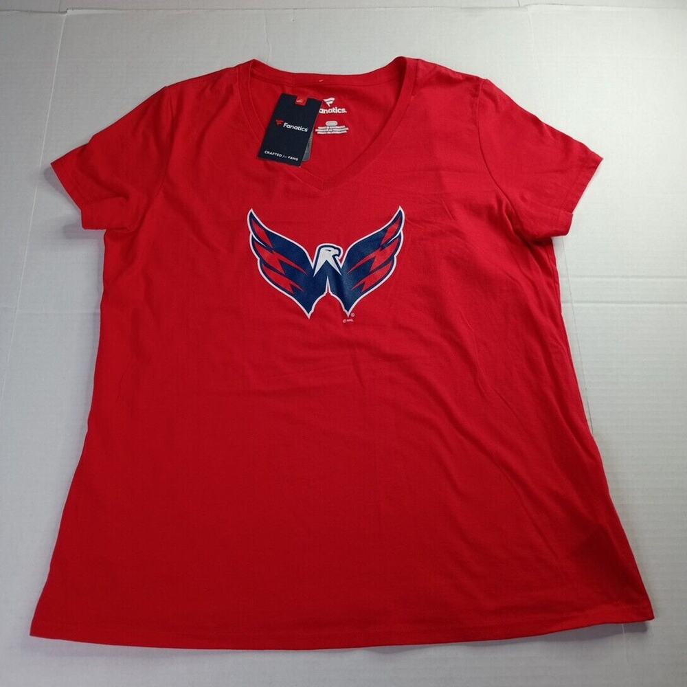 Washington Capitals T-shirt Women's L Large Fanatics Short Sleeve Red